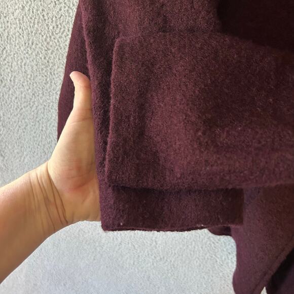 RACHEL ZOE Boiled Wool Jacket Womens Medium Purple Open Cozy Winter Office Layer - Picture 4 of 14